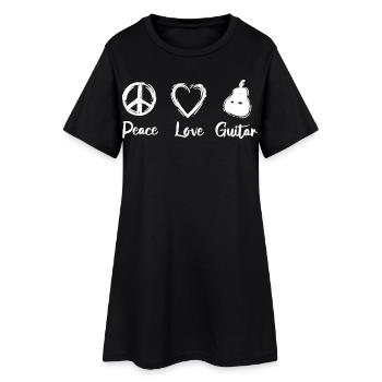 Guitare Peace Love - Robe T-shirt Femme - noir - Devant