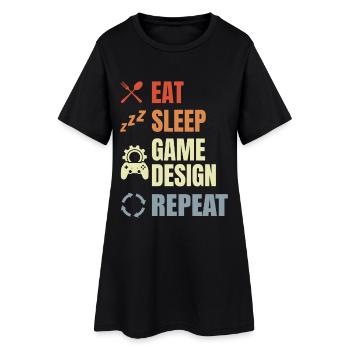 Eat Sleep Game Design Repeat - Women’s T-Shirt Dress - black - Front