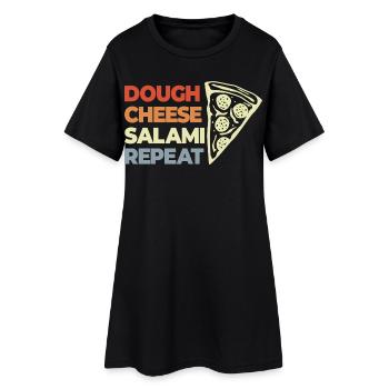 Drôle de dicton de pizza - Robe T-shirt Femme - noir - Devant