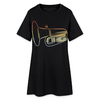 Dessin de Tuba Vintage - Robe T-shirt Femme - noir - Devant