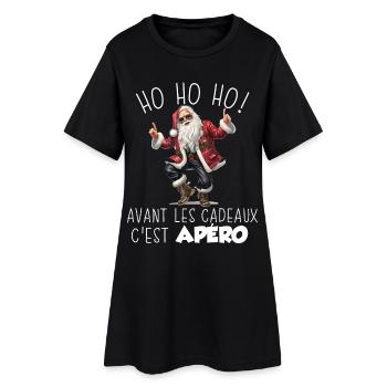 Humour Apéro Pull Moche De Noel Homme Femme - Robe T-shirt Femme - noir - Devant