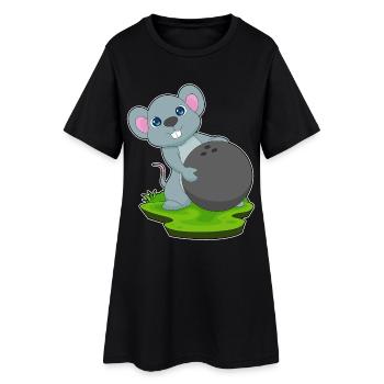 Souris Bowling Bowling Ball Sport - Robe T-shirt Femme - noir - Devant