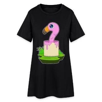 Flamingo Painter Paint Seau de peinture - Robe T-shirt Femme - noir - Devant