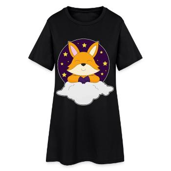 Fox Clouds - Women’s T-Shirt Dress - black - Front