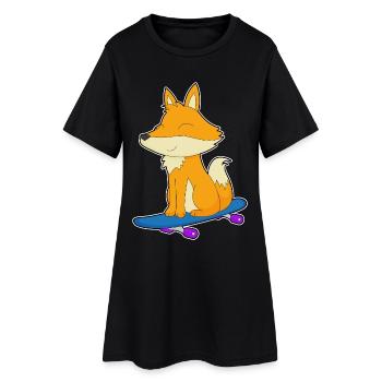 Fox Skater Skateboard Sport - Robe T-shirt Femme - noir - Devant