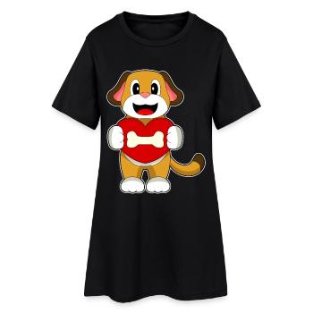 Coeur de chien - Robe T-shirt Femme - noir - Devant