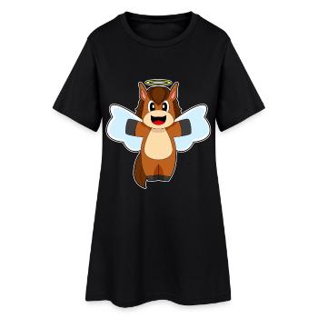 Ailes d’ange de cheval - Robe T-shirt Femme - noir - Devant