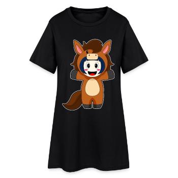 Déguisement de fille de cheval - Robe T-shirt Femme - noir - Devant