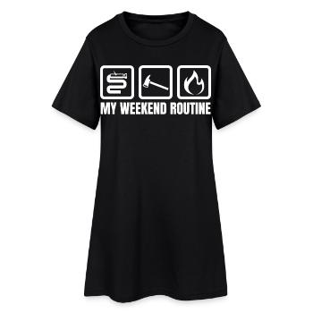 Weekend Routine Fire Brigade - Women’s T-Shirt Dress - black - Front