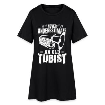 Ne sous-estimez jamais un vieux joueur de tuba - Robe T-shirt Femme - noir - Devant