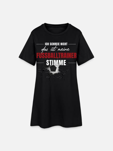 Meine Fussballtrainerstimme - Frauen T-Shirt-Kleid - Schwarz
