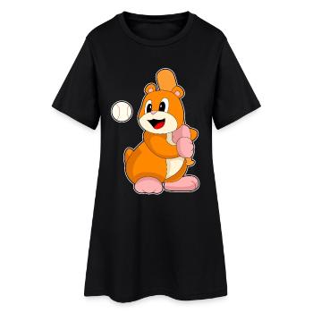 Hamster Baseball Batte de baseball Sport - Robe T-shirt Femme - noir - Devant