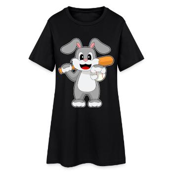 Sports de batte de baseball Bunny - Robe T-shirt Femme - noir - Devant