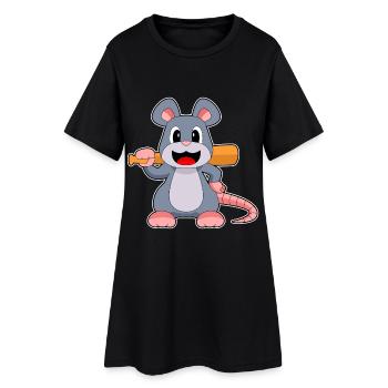 Sports de battes de baseball Mouse - Robe T-shirt Femme - noir - Devant