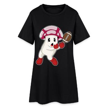 Champignon Sports de Football Américain - Robe T-shirt Femme - noir - Devant