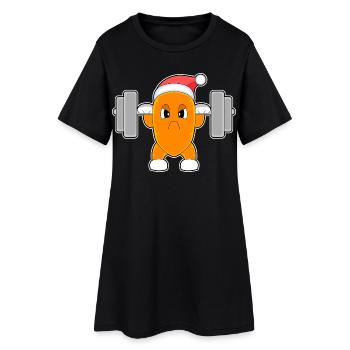 Carotte Noël Musculation - Robe T-shirt Femme - noir - Devant