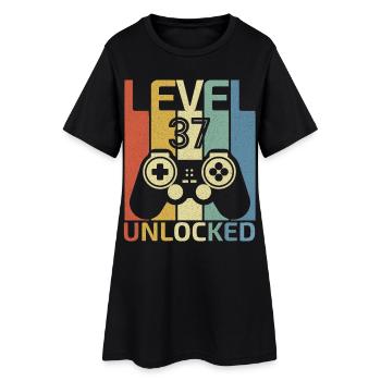 Level 37 Unlocked Funny Video Gamer 37Th Birthday - Robe T-shirt Femme - noir - Devant