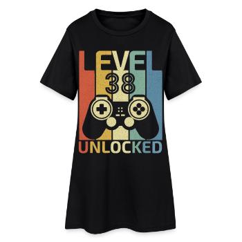 Level 38 Unlocked Funny Video Gamer 38Th Birthday - Robe T-shirt Femme - noir - Devant