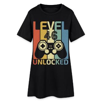 Level 46 Unlocked Funny Video Gamer 46Th Birthday - Robe T-shirt Femme - noir - Devant