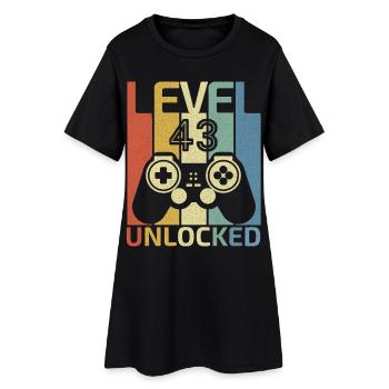 Level 43 Unlocked Funny Video Gamer 43Th Birthday - Robe T-shirt Femme - noir - Devant