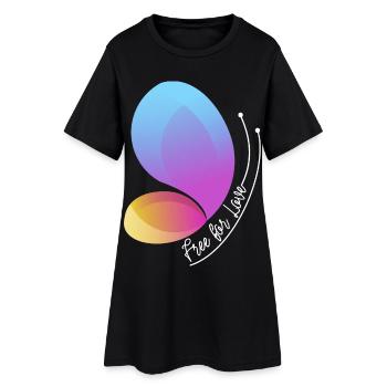 Free Through Love Gradient Butterfly - Women’s T-Shirt Dress - black - Front