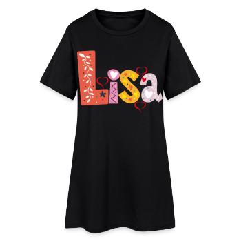 Nom personnalisé de Lisa - Robe T-shirt Femme - noir - Devant