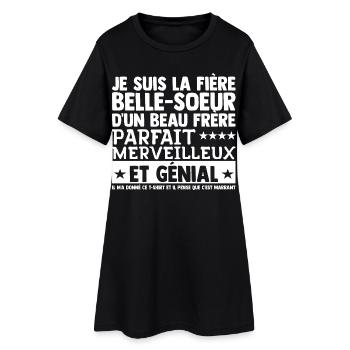 Cadeau Belle Soeur Beau Frère Humour Drôle Noël - Robe T-shirt Femme - noir - Devant