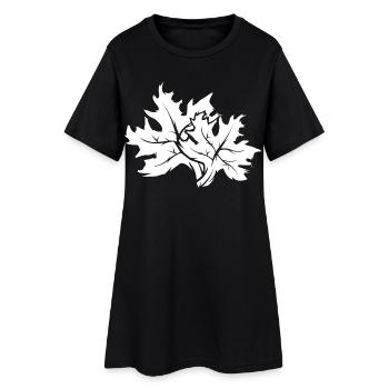 leaves icon logo icon graphic forest trees nature - Women’s T-Shirt Dress - black - Front