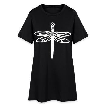 épée blanche et ailes de libellule - Robe T-shirt Femme - noir - Devant
