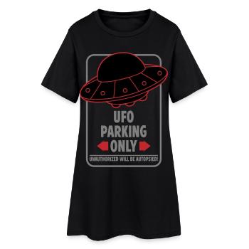 Ufo Parking Only | Colors changeable - Women’s T-Shirt Dress - black - Front