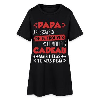 Papa Cadeau Anniversaire Noël Fête Des Pères - Robe T-shirt Femme - noir - Devant
