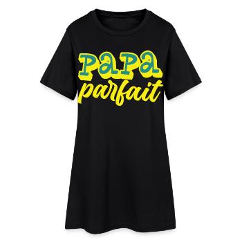 Papa Fête Des Pères Humour Vintage Geek Printemps - Robe T-shirt Femme - noir - Devant