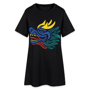 Le sourire du dragon - Robe T-shirt Femme - noir - Devant