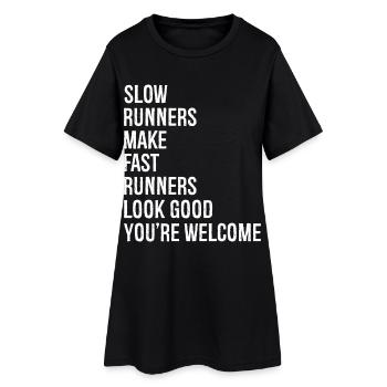 slow runners make runners look good funny shirt - Robe T-shirt Femme - noir - Devant