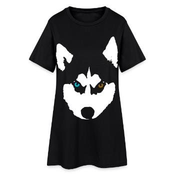 Husky Chien Husky Sibérien - Robe T-shirt Femme - noir - Devant