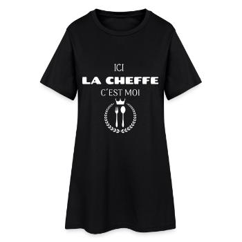 Ici la cheffe c’est moi - Robe T-shirt Femme - noir - Devant