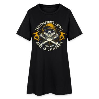 Skelettskate California Emblem - Frauen T-Shirt-Kleid - Schwarz - Vorne