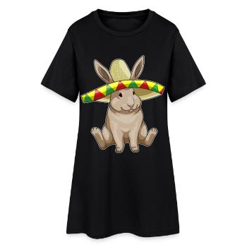 Sombrero de lapin - Robe T-shirt Femme - noir - Devant