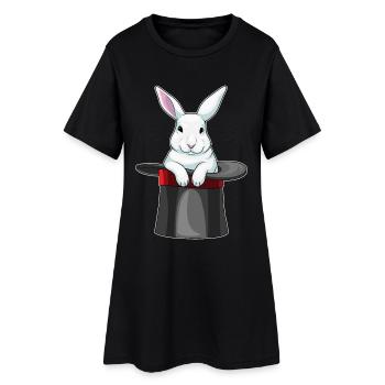 Chapeau haut de forme Bunny Wizard - Robe T-shirt Femme - noir - Devant