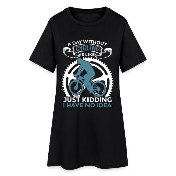 Radsport Motivation - Frauen T-Shirt-Kleid - Schwarz - Vorne