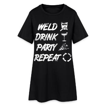 welding, drinking, celebrating, repeating - Women’s T-Shirt Dress - black - Front