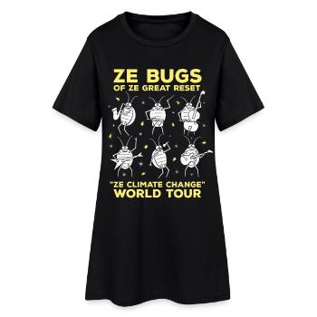Ze Bugs Climate Change Rock Band - Women’s T-Shirt Dress - black - Front