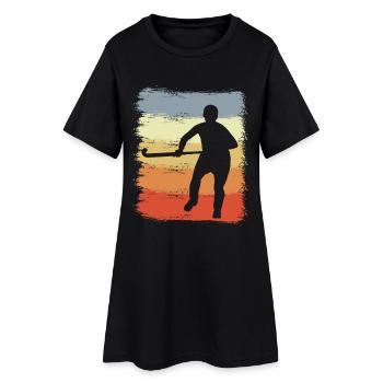 Vintage Feldhockey - Frauen T-Shirt-Kleid - Schwarz - Vorne