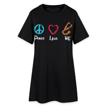 Paix Cher vétérinaire - Robe T-shirt Femme - noir - Devant