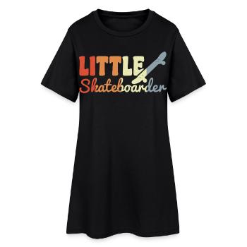 Petit Skateboarder Look Vintage - Robe T-shirt Femme - noir - Devant