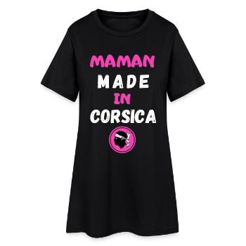 Maman made in Corsica Cadeau Humour Maman Corse - Robe T-shirt Femme - noir - Devant