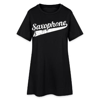 Saxophone drôle - Robe T-shirt Femme - noir - Devant
