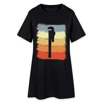 Clé à pipe vintage - Robe T-shirt Femme - noir - Devant