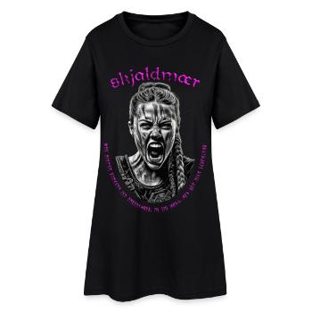 Schildmaid - nordische Wikinger Kriegerin SW - Frauen T-Shirt-Kleid - Schwarz - Vorne