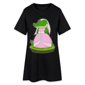 Crocodile voile de mariée mariage - Robe T-shirt Femme - noir - Devant